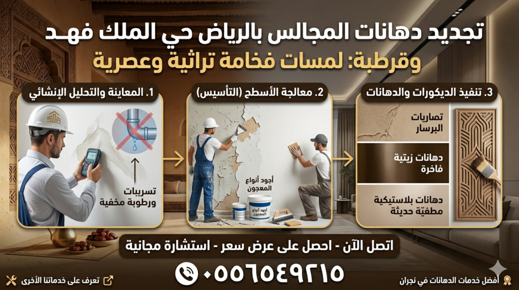 مقارنة بين دهانات قديمة ودهانات حديثة لفيلا في الرياض.