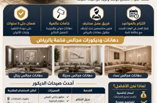بوستر تسويقي لخدمات دهانات الفلل والقصور بالرياض حي العمارية .
